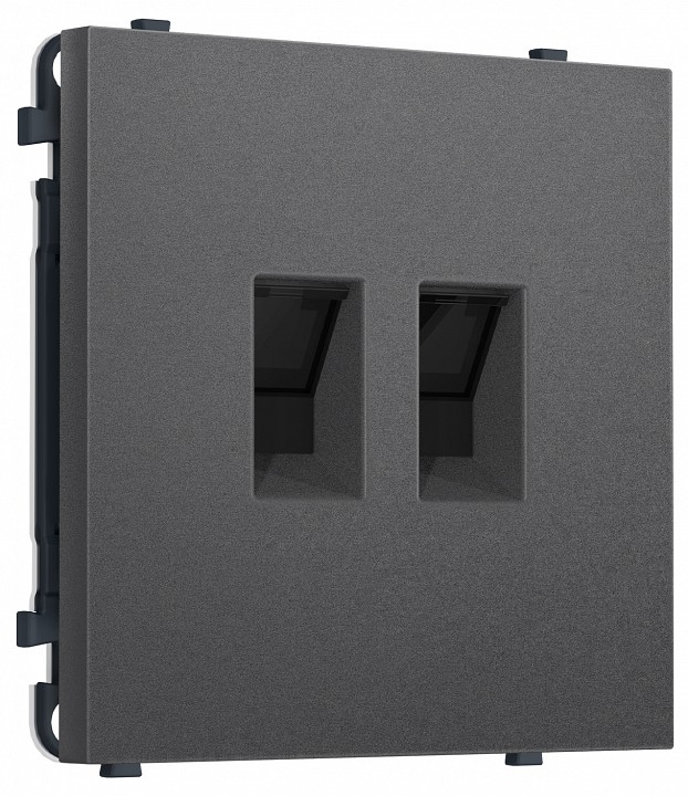 Розетка двойная Ethernet RJ-45 и со шторками, без рамки Ambrella Volt MS MS662110