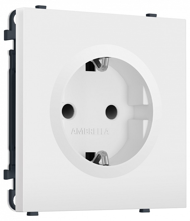 Розетка с заземлением и со шторкой, без рамки Ambrella Volt MS MS827010