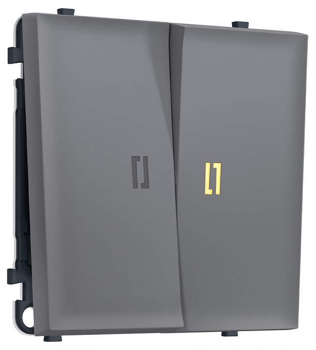 Выключатель двухклавишный с подсветкой без рамки Ambrella Volt MS MS864010