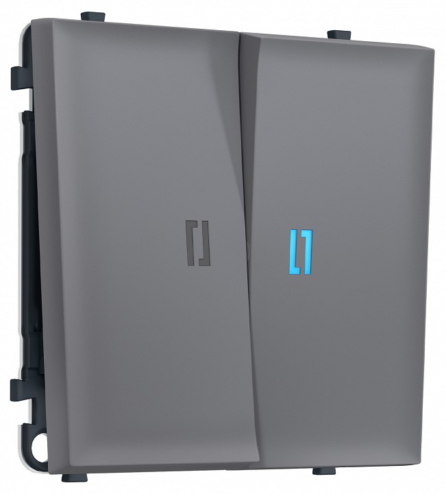 Выключатель проходной двухклавишный с подсветкой без рамки Ambrella Volt MS MS864040