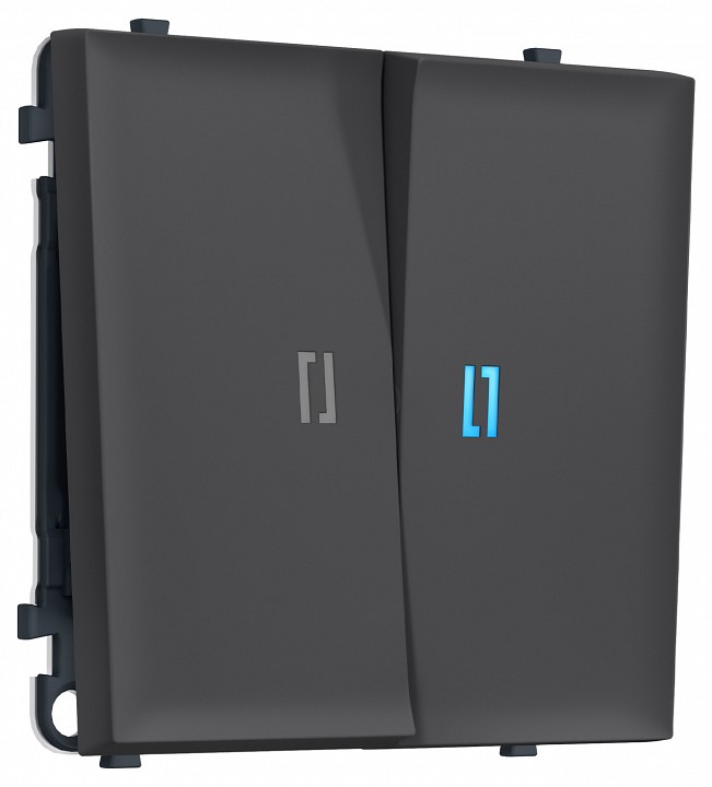 Выключатель двухклавишный с подсветкой без рамки Ambrella Volt MS MS904020