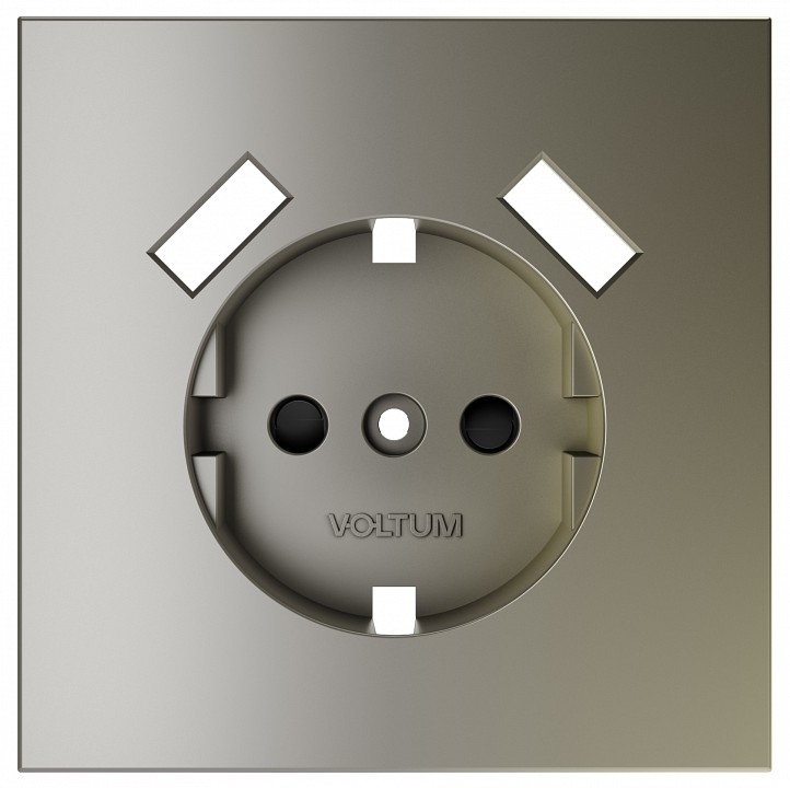 Накладка для розетки с заземлением и со шторками и 2хUSB type A Voltum S70 VLS000904