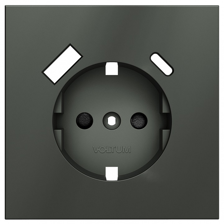Накладка для розетки с заземлением и со шторками и 2хUSB type A и C Voltum S70 VLS001006