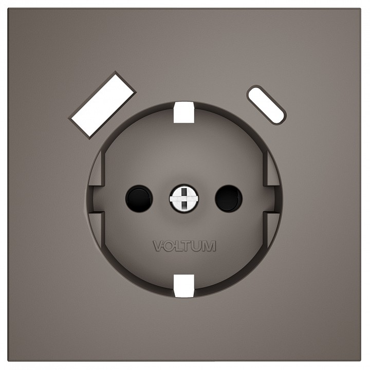 Накладка для розетки с заземлением и со шторками и 2хUSB type A и C Voltum S70 VLS001014
