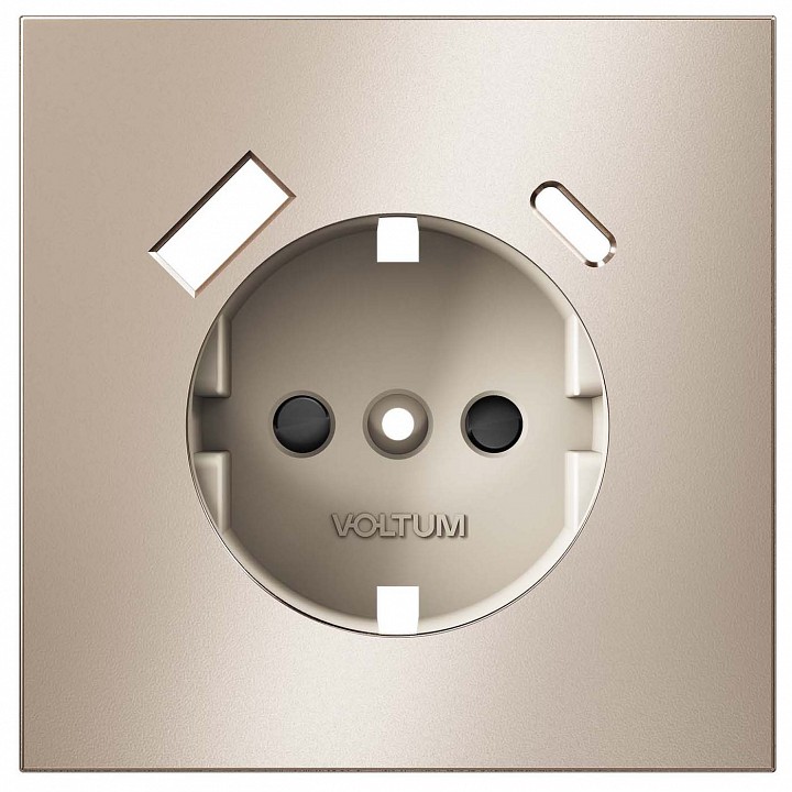 Накладка для розетки с заземлением и со шторками и 2хUSB type A и C Voltum S70 METAL VLSM001010